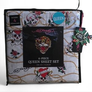 ❤️‍🔥 Ed Hardy 6 Piece Queen Sheet Set ~ Hard To Find
